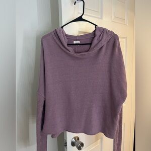 Purple out from under sweatshirt